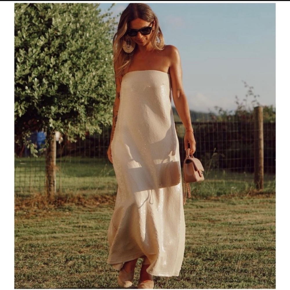 Zara SEQUIN knit dress